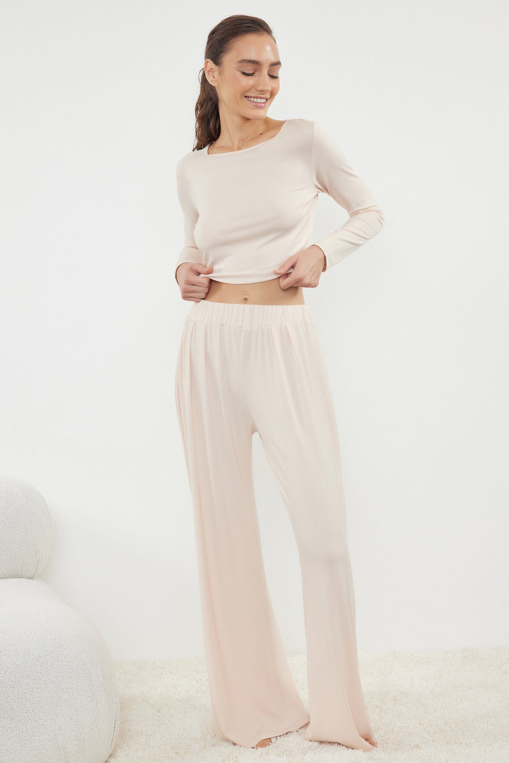 Trendyolmilla Bordo Viskon Örme Pijama Takımı TWOAW21AU0034