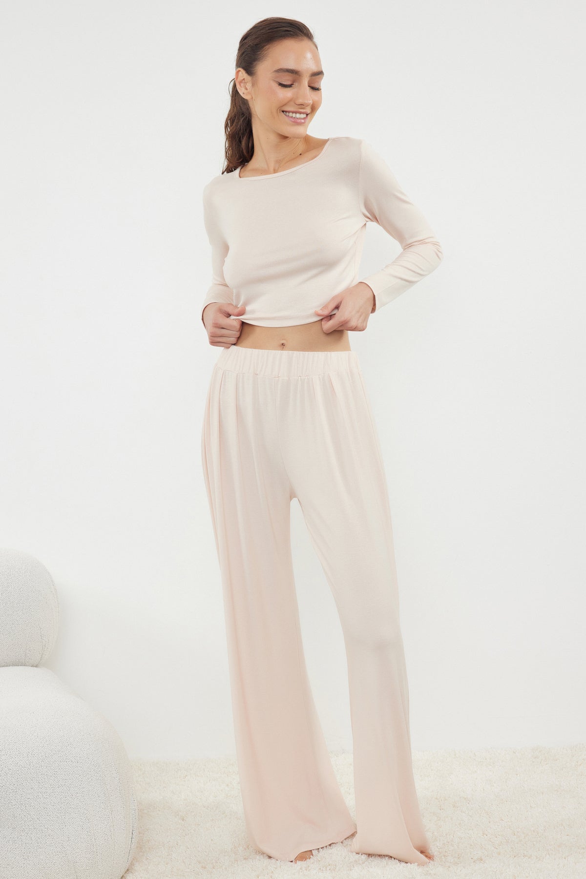Trendyolmilla Bordo Viskon Örme Pijama Takımı TWOAW21AU0034