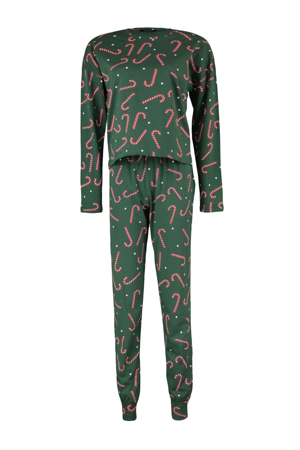 Trendyolmilla Bej %100 Pamuklu Yılbaşı Temalı Örme Pijama Takımı THMAW21PT0771