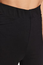 Siyah İnceltici Yüksek Bel Flare/İspanyol Paça Örme Pantolon TWOAW24PL00164
