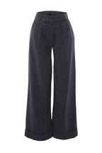 Trendyolmilla Siyah Wide Leg/Geniş Paça Yüksek Bel Dokuma  Pantolon TWOAW23PL00302