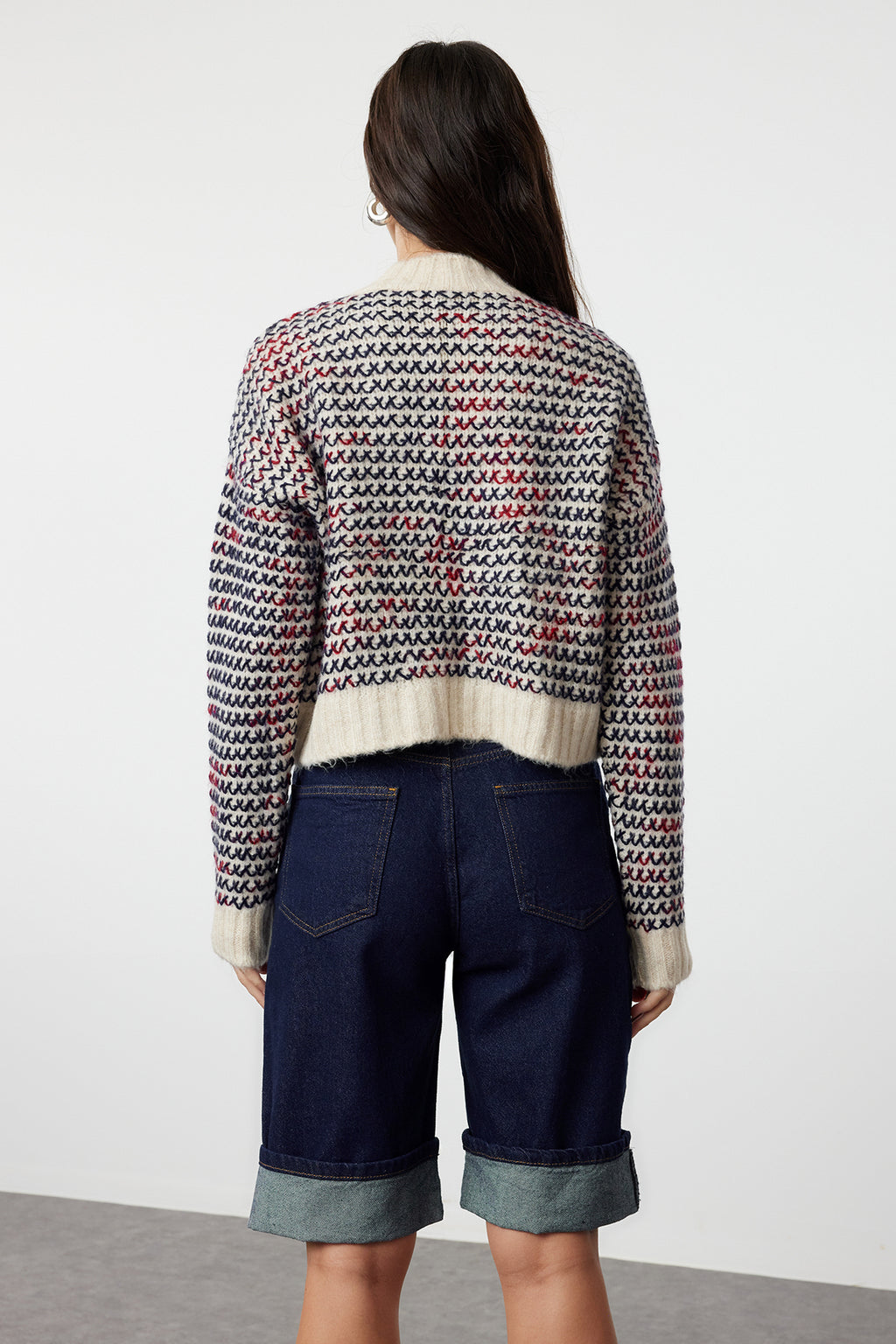 Trendyolmilla Kahverengi Yumuşak Dokulu Degrade Triko Hırka TWOAW24HI00052