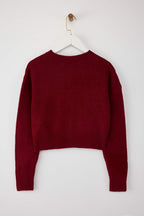 Trendyolmilla Gri Crop Yumuşak Dokulu Düğmeli Triko Hırka TWOAW24HI00198