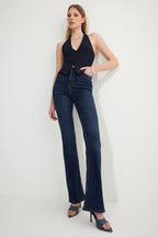 Trendyolmilla Mavi Yüksek Bel Comfort/Esnek Flare Jeans TWOSS25JE00109