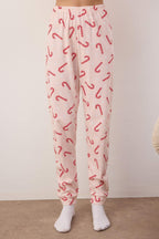 Trendyolmilla Bej %100 Pamuklu Yılbaşı Temalı Örme Pijama Takımı THMAW21PT0771