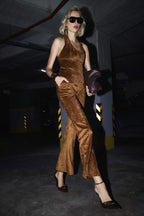 EXCLUSIVE Özel Koleksiyon Kahverengi Flare Bootcut Suni Süet Pantolon TWOAW26PL00117