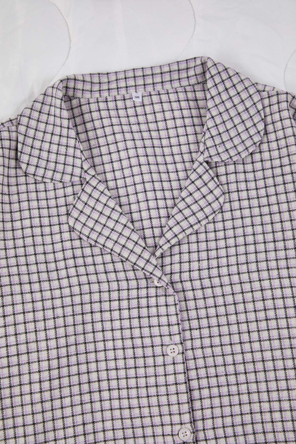 Trendyolmilla Lila-Çok Renkli Pamuklu Kalın/Kışlık Ekoseli Flanel Dokuma Pijama Takımı THMAW26PT00196