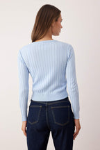Trendyolmilla Bebe Mavisi 2'li Basic Triko Hırka-Bluz Takım TWOAW26HI00213