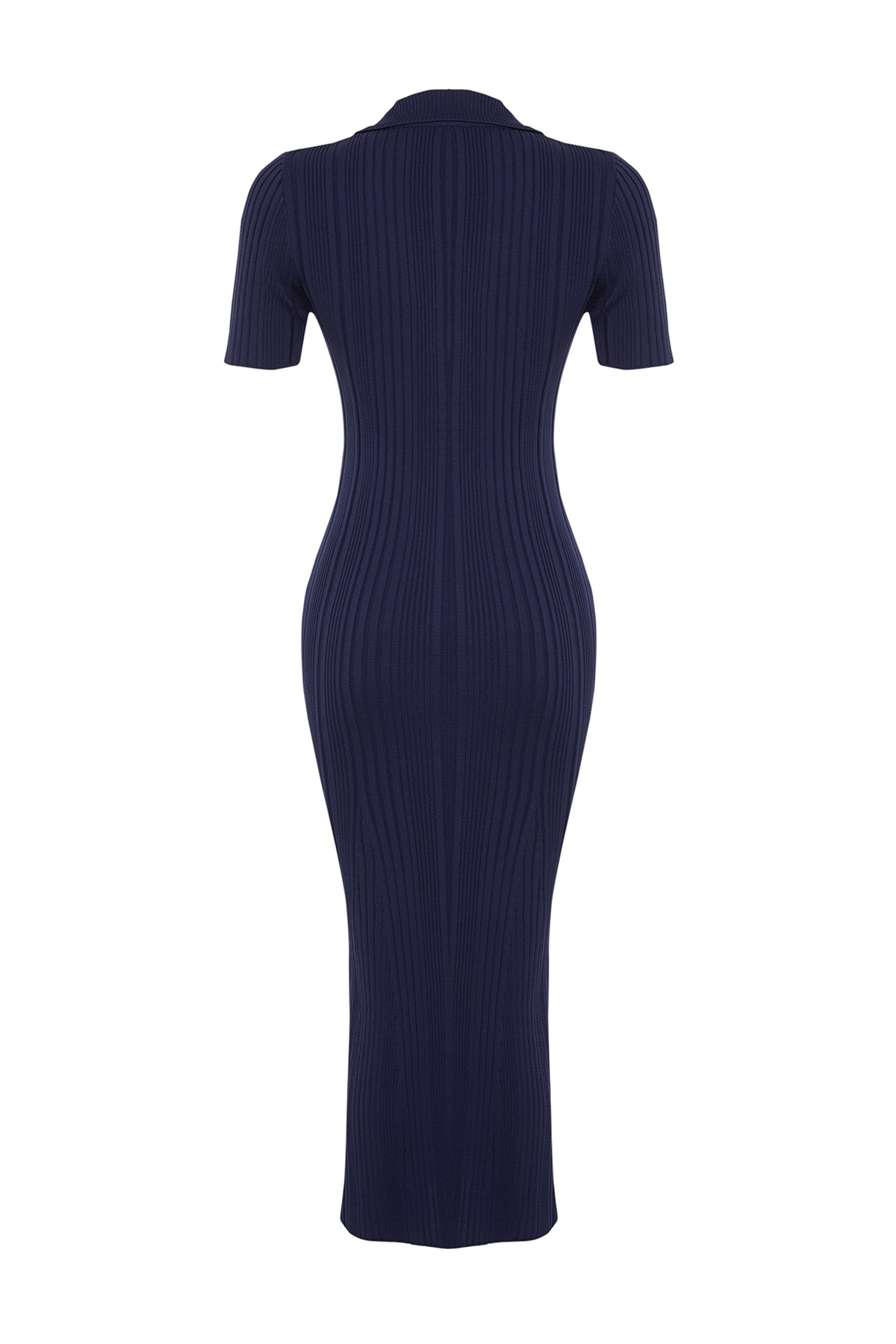 Trendyolmilla Kırmızı Midi Triko Polo Yaka Elbise TWOSS24EL00282
