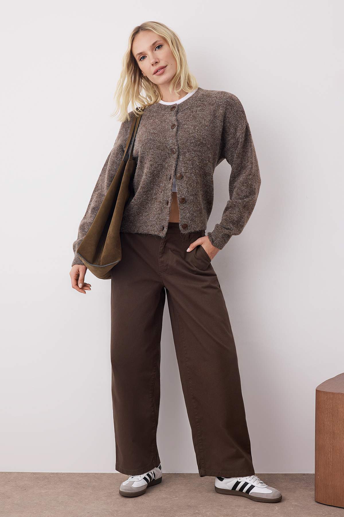Kahverengi Normal Bel Baggy Jeans TWOAW26JE00198 Main image