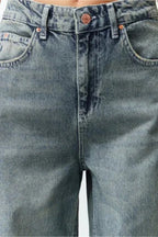 Mavi Soluk Efekt Vintage Düşük Bel Wide Leg TWOSS24JE00147