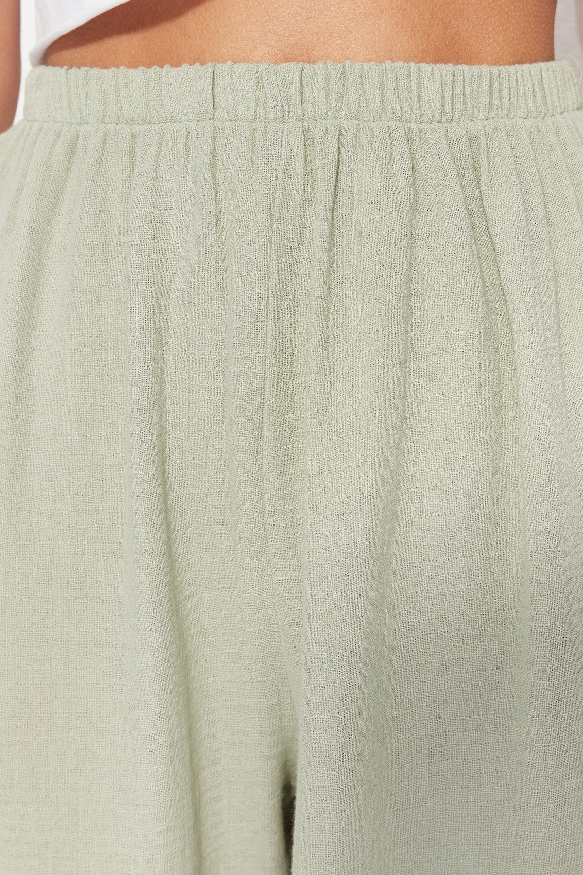 Haki Jogger Dokuma Muslin Dokuma Pantolon TWOSS23PL00148
