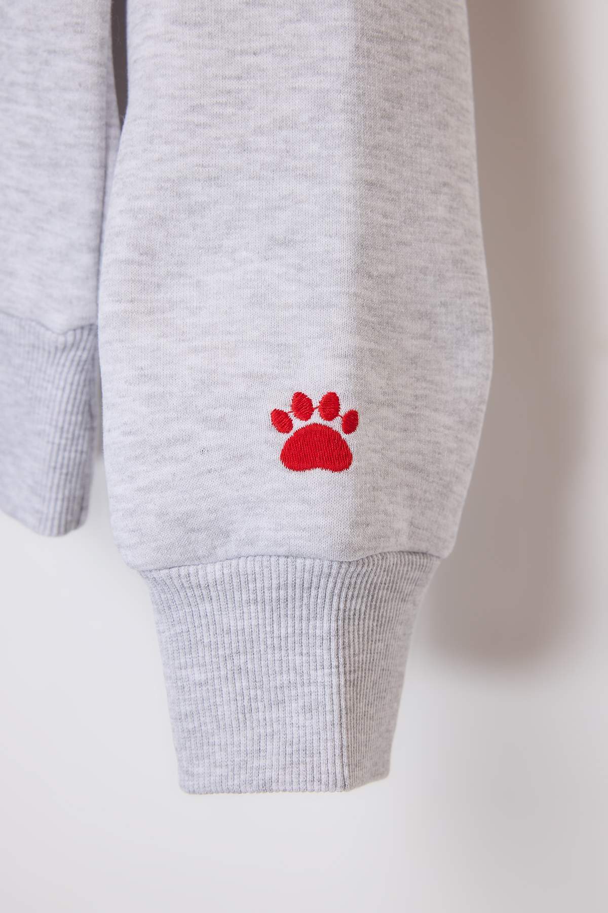 Trendyolmilla Siyah Regular/Normal Kalıp Nakış Detaylı Kalın İçi Polarlı Örme Sweatshirt TWOAW26SW00200