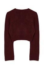 Trendyolmilla Kahverengi Crop Yumuşak Dokulu Kruvaze Triko Kazak TWOAW24KZ00381