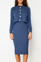 Indigo Düz Midi Elbise TWOSS23EL00738