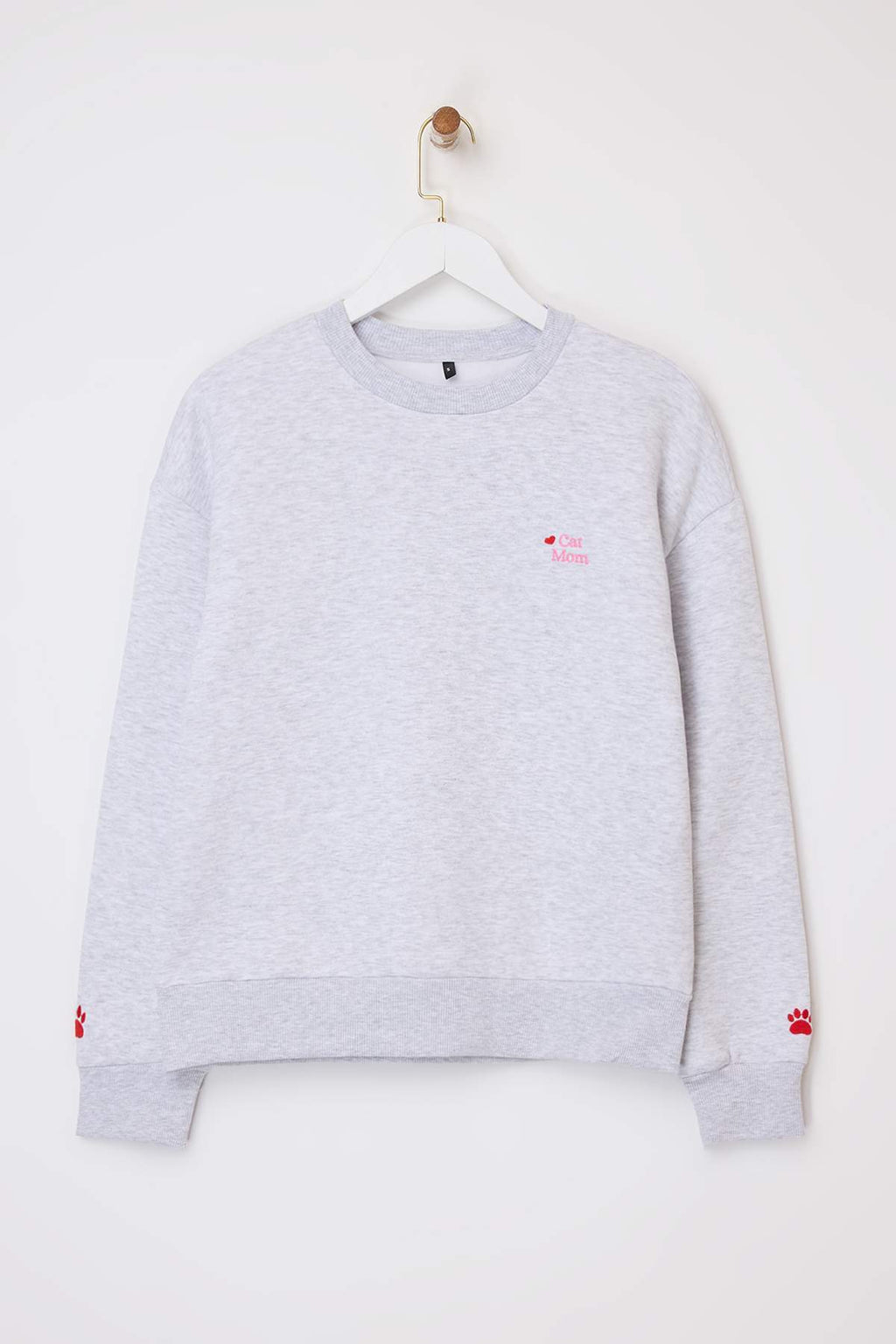 Trendyolmilla Siyah Regular/Normal Kalıp Nakış Detaylı Kalın İçi Polarlı Örme Sweatshirt TWOAW26SW00200
