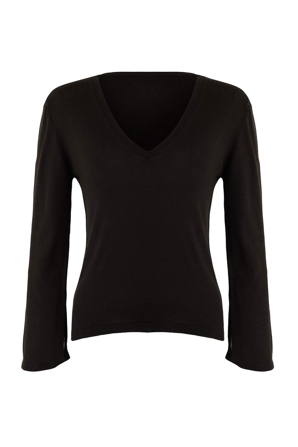 Trendyolmilla Antrasit  V Yaka Basic Triko Kazak TWOAW26KZ00101