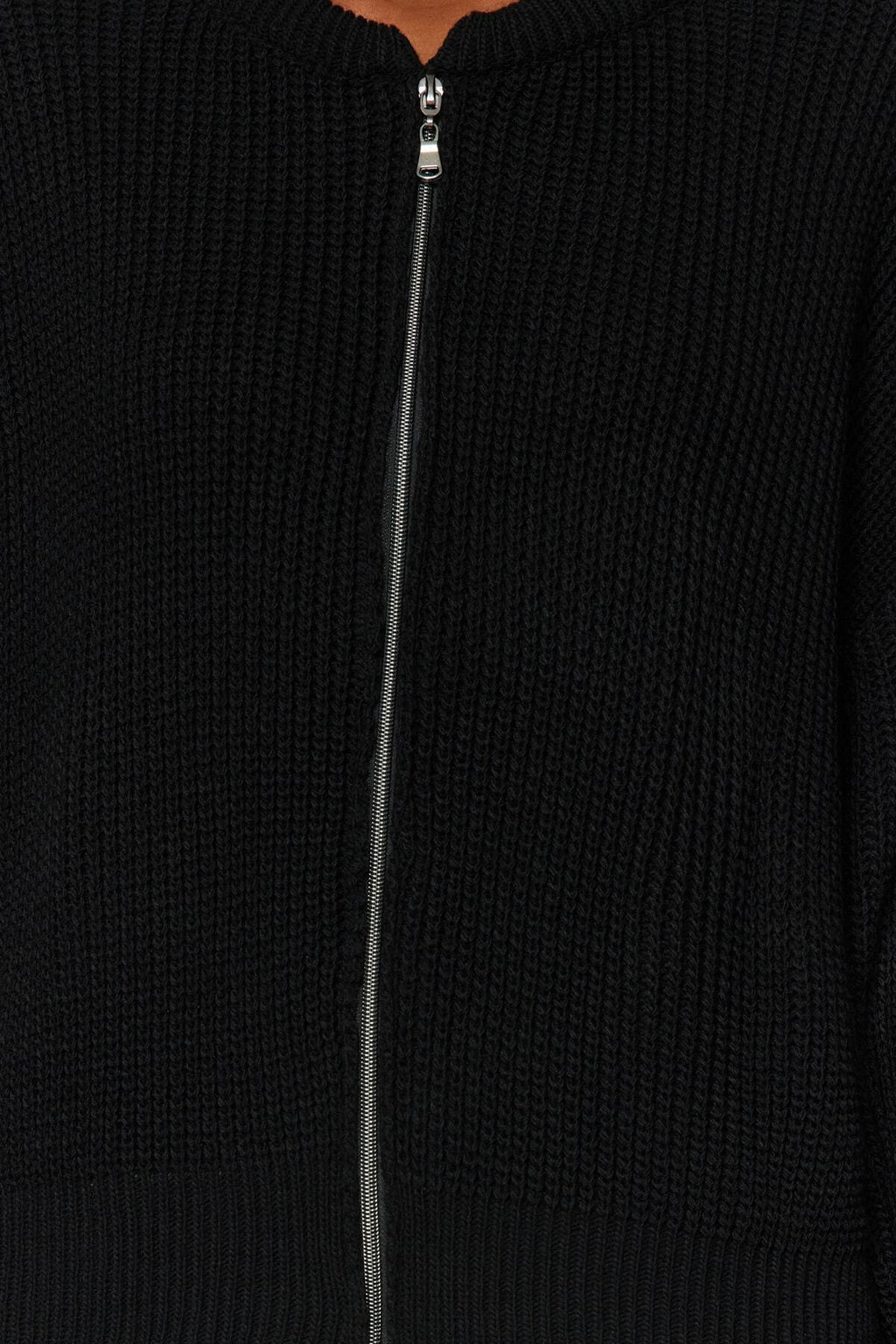 Trendyolmilla Indigo Geniş Kalıp Bomber Yaka Fermuarlı Triko Hırka TWOAW24HI00153