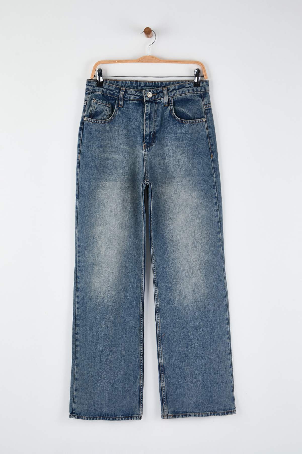 Trendyolmilla Mavi Yüksek Bel Wide Leg Palazzo Jeans TWOAW26JE00269