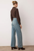 Trendyolmilla Koyu Mavi  Yüksek Bel Wide Leg Jeans TWOAW26JE00228