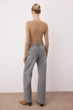 Trendyolmilla Gri  Yüksek Bel Wide Leg Jeans TWOAW26JE00007