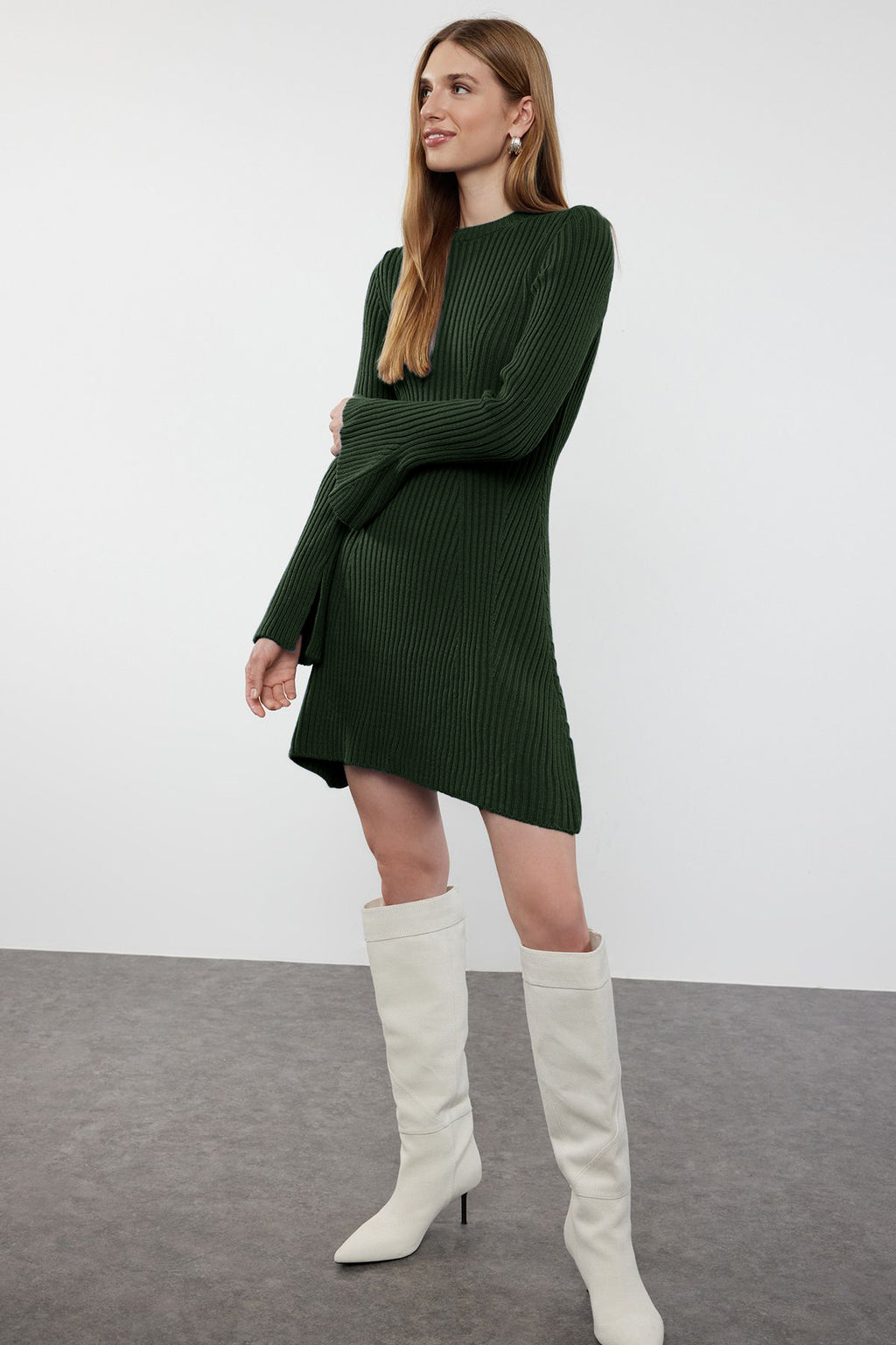 Trendyolmilla Siyah Mini Triko A-Line Formda Elbise TWOAW25EL00030
