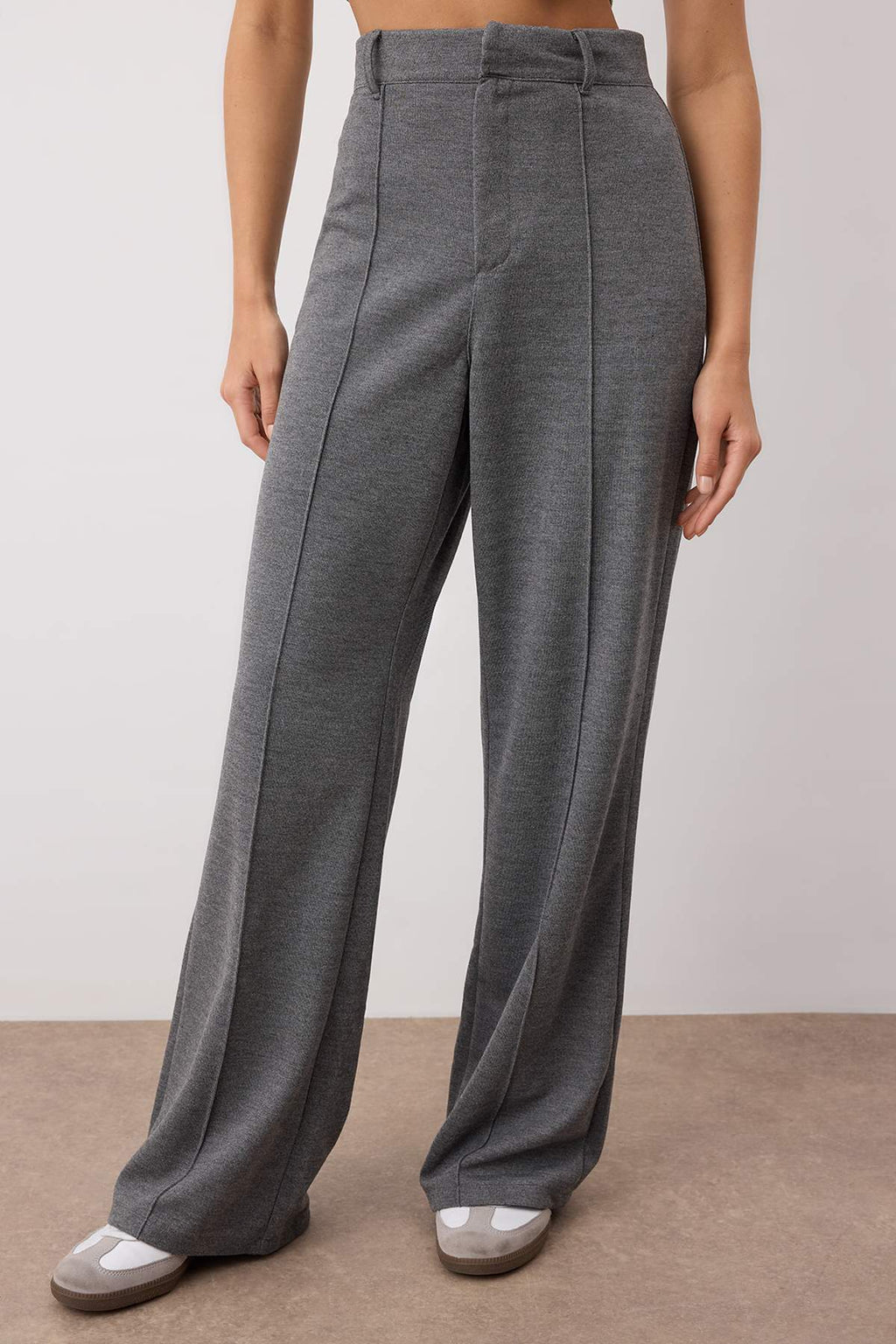 Wardrobe Essentials – Antrasit Premium Straight Esnek Örme Pantolon | TWOAW26PL00024