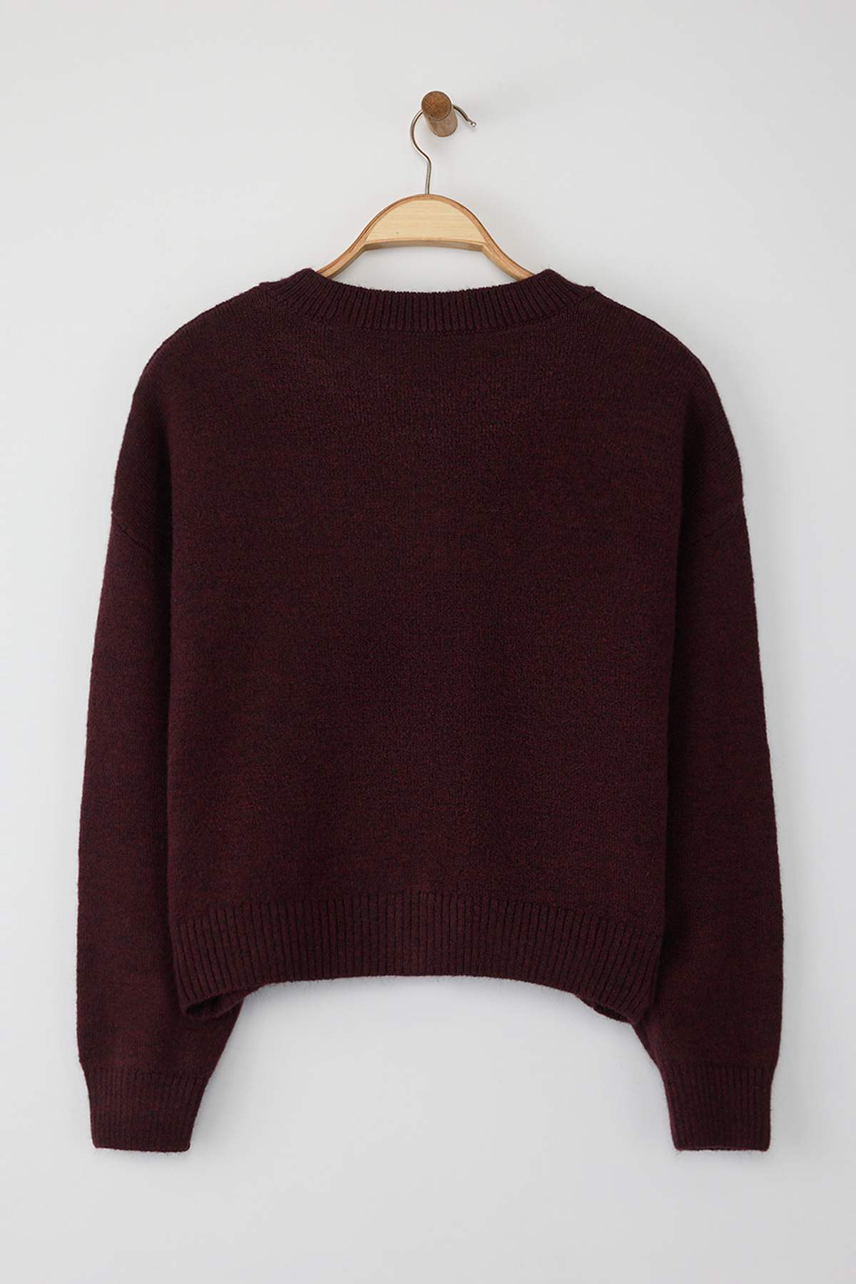Trendyolmilla Wardrobe Essentials Siyah Alpaka Yünü Karışımlı Geniş Kalıp Triko Hırka | TWOAW26HI00089