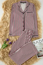 Trendyolmilla Pudra %100 Pamuklu Çizgili Biye Detaylı Örme Pijama Takımı THMAW21PT0614