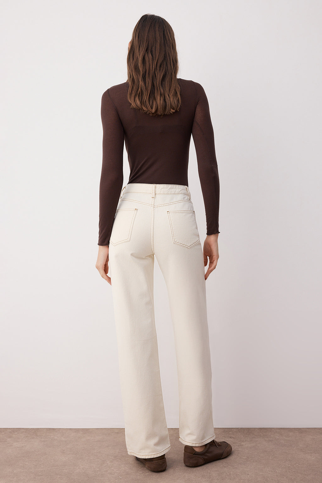 Trendyolmilla Kahverengi  Yüksek Bel Wide Leg Jeans TWOAW24JE00274