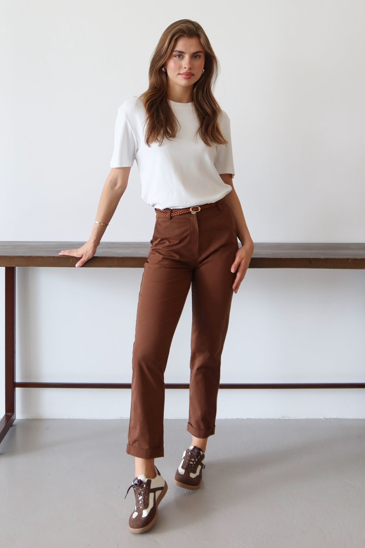 Trendyolmilla Haki Kemerli Chino Pantolon TWOAW26PL00109