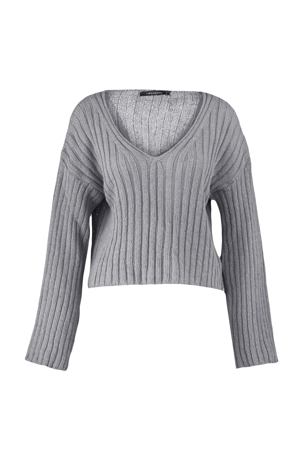 Trendyolmilla Koyu Mavi Merserize Görünümlü Yünlü Geniş Kalıp Basic Triko Kazak TWOAW23KZ01844