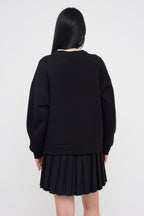 Trendyolmilla Açık Pembe Renk Bloklu Oversize/Geniş Kalıp Kalın Örme Sweatshirt TWOAW26SW00025