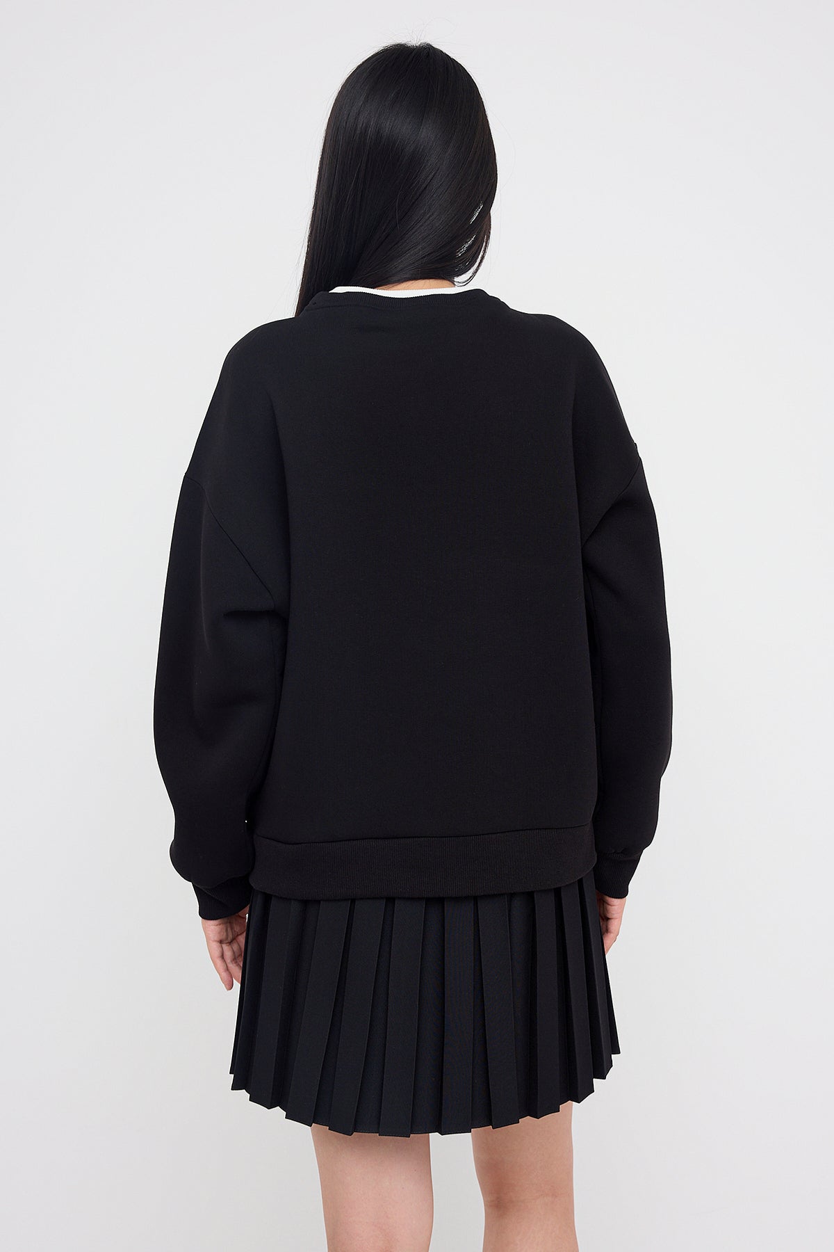 Trendyolmilla Açık Pembe Renk Bloklu Oversize/Geniş Kalıp Kalın Örme Sweatshirt TWOAW26SW00025