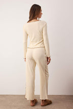 Taş Baby Overloklu Fitilli Örme Pijama Takımı THMAW26PT00122