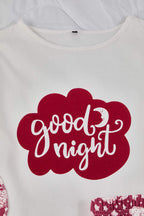 Trendyolmilla Kırmızı Pamuklu Kalpli Slogan Baskılı Uyku Bantlı Örme Pijama Takımı THMAW25PT00223