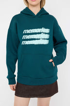 Petrol Teen Oversize/Geniş Kalıp Slogan Baskılı Kalın İçi Polarlı Örme Sweatshirt TWOAW26SW00125