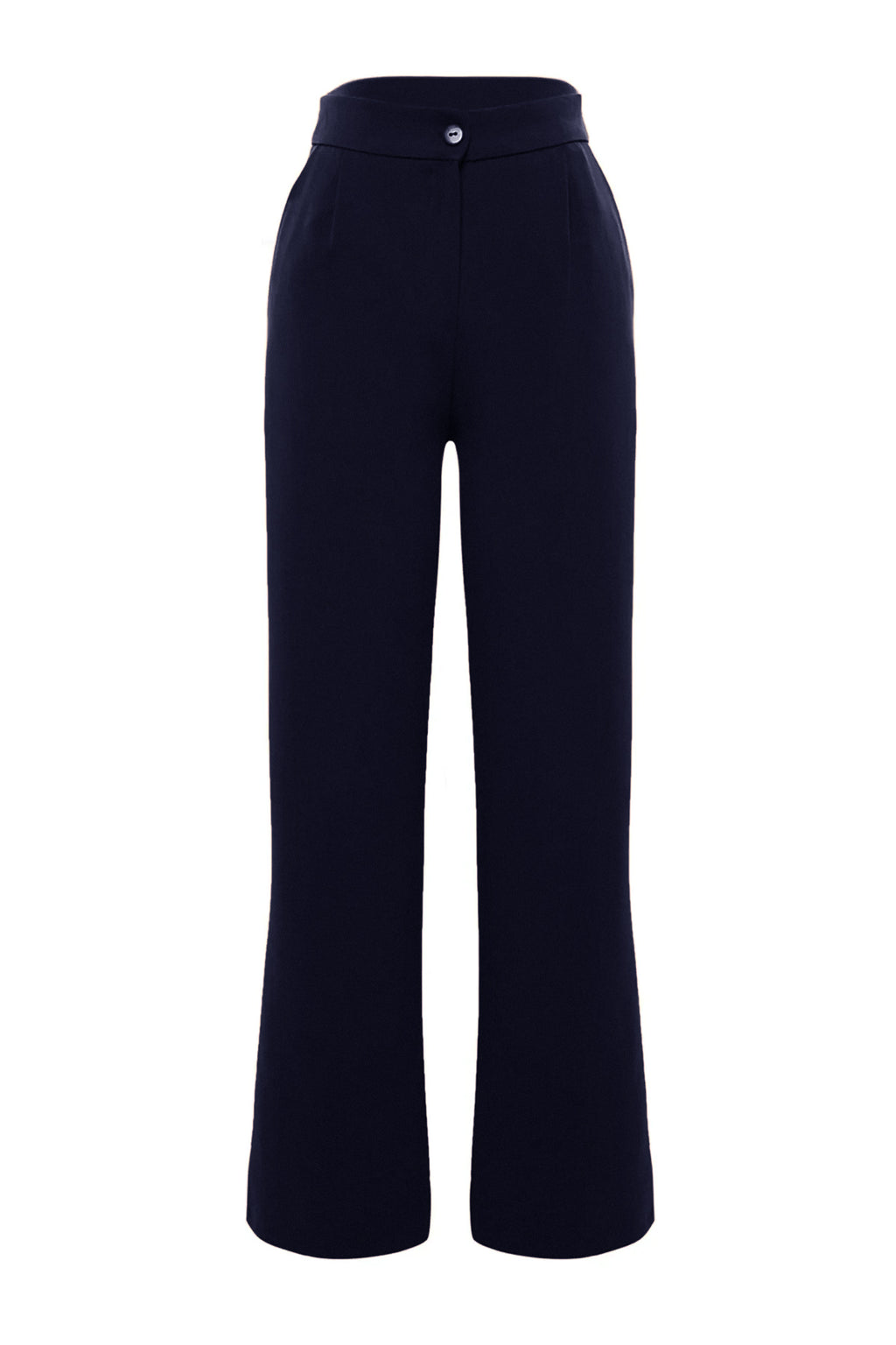 Trendyolmilla Lacivert Wide Leg/Geniş Paça Dokuma Kumaş Pantolon TWOAW22PL0139