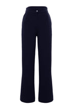 Trendyolmilla Lacivert Wide Leg/Geniş Paça Dokuma Kumaş Pantolon TWOAW22PL0139