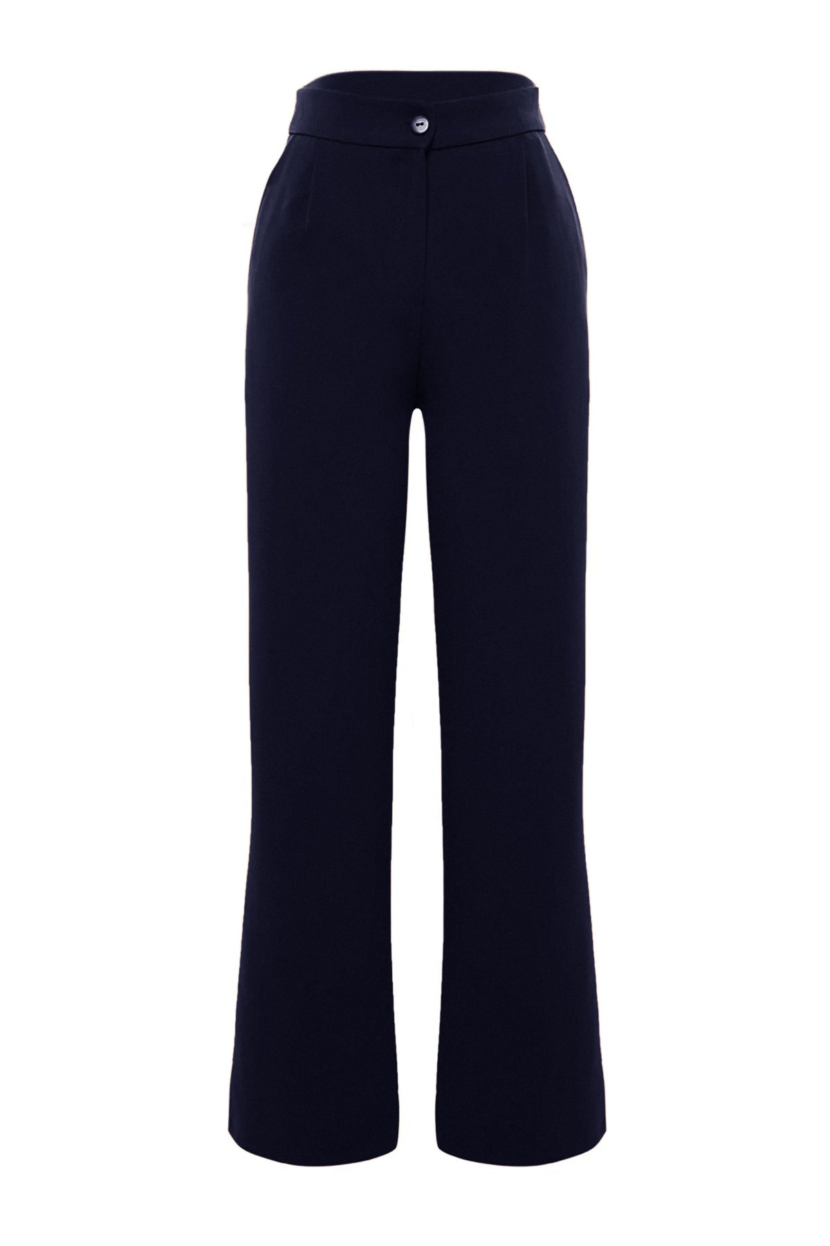 Trendyolmilla Lacivert Wide Leg/Geniş Paça Dokuma Kumaş Pantolon TWOAW22PL0139