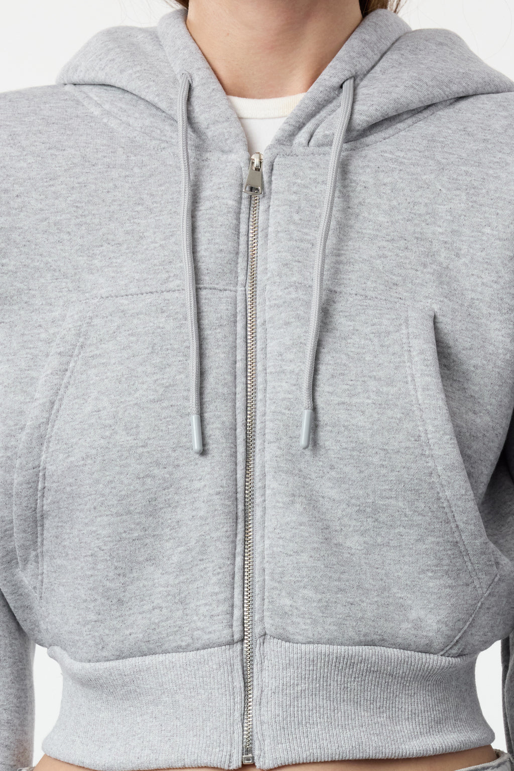 Trendyolmilla Gri Melanj Regular/Normal Kalıp Kapüşonlu Kalın içi Polarlı Örme Sweatshirt TWOAW25SW00068