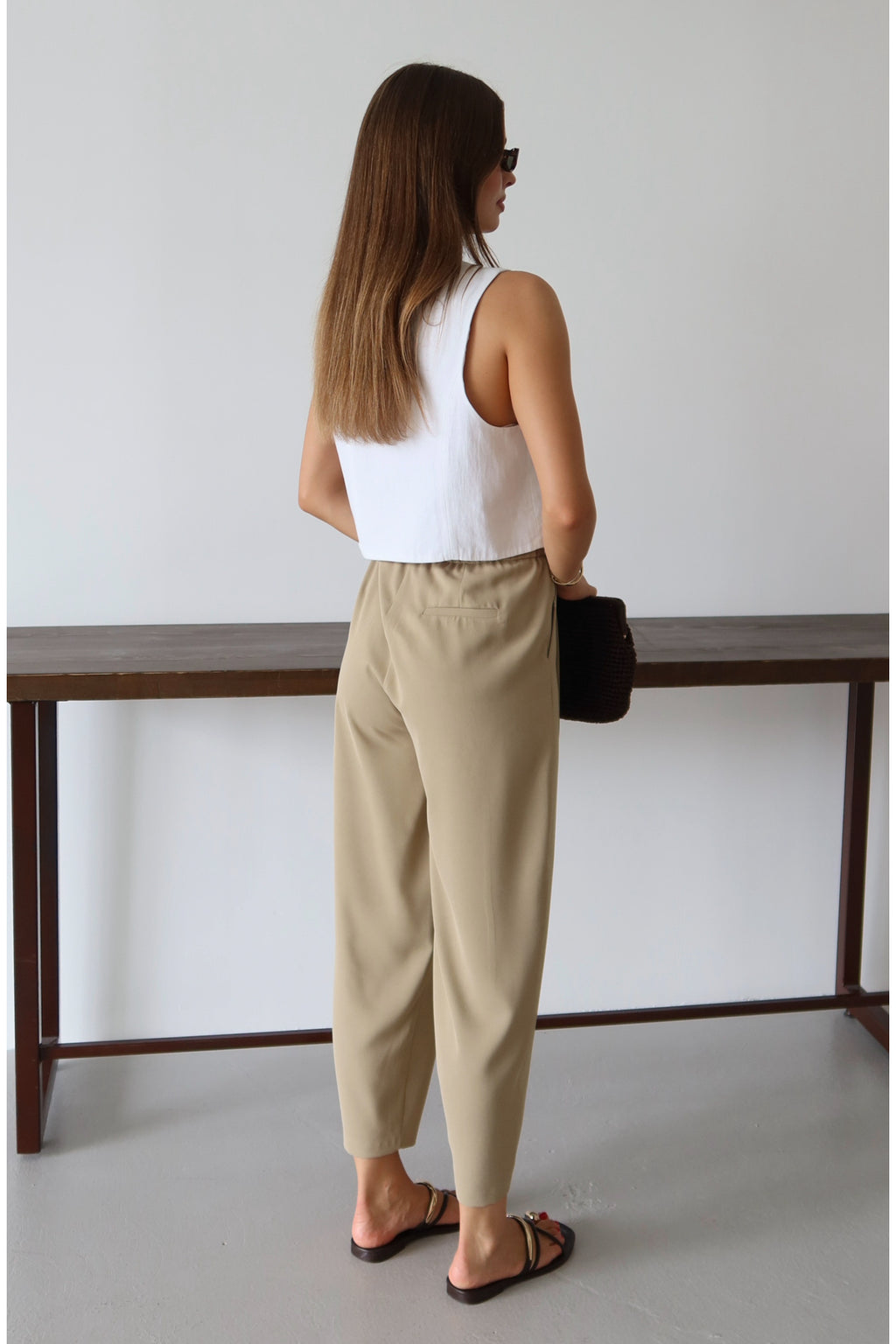 Trendyolmilla Açık Haki Şalvar/Harem Bağcıklı Pantolon TWOSS25PL00126