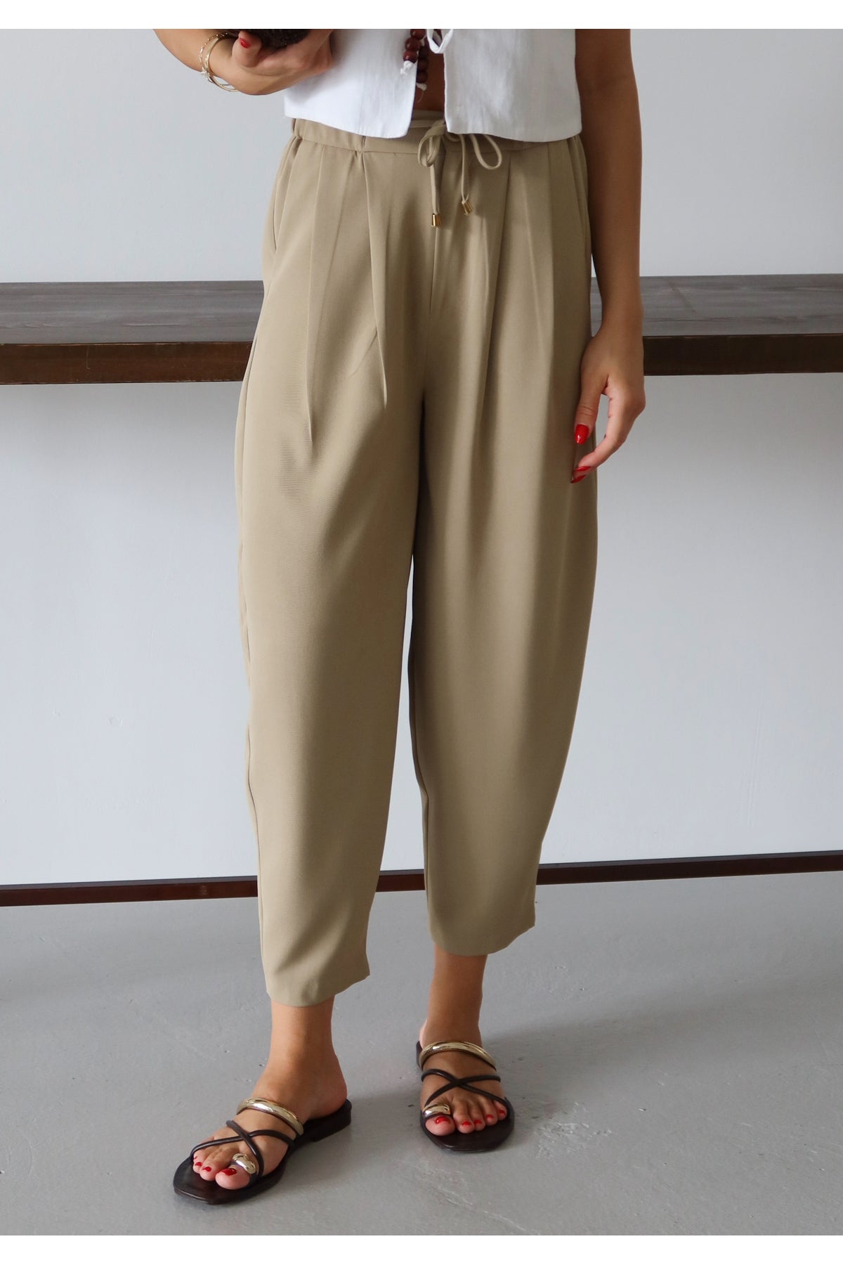 Trendyolmilla Mürdüm Şalvar/Harem Bağcıklı Pantolon TWOSS25PL00126