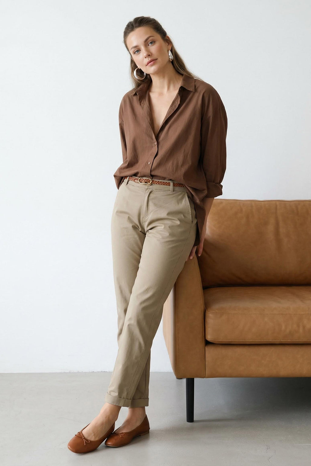 Trendyolmilla Haki Kemerli Chino Pantolon TWOAW26PL00109