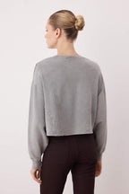 Gri Relaxed/Rahat Kalıp Dikiş Detaylı Örme Sweatshirt TWOAW26SW00237