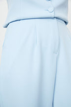 Trendyolmilla Açık Mavi Wide Leg/Geniş Paça Pilili Dokuma Kumaş Pantolon TWOSS21PL0189