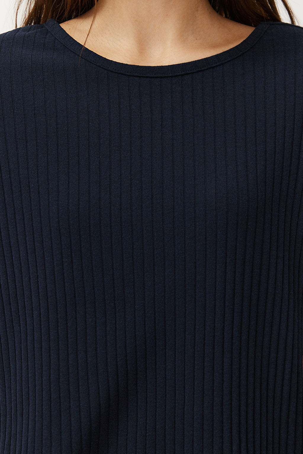 Lacivert Slogan Baskılı Lastik Detaylı Fitilli T-shirt-Pantolon Örme Pijama THMSS21PT1016