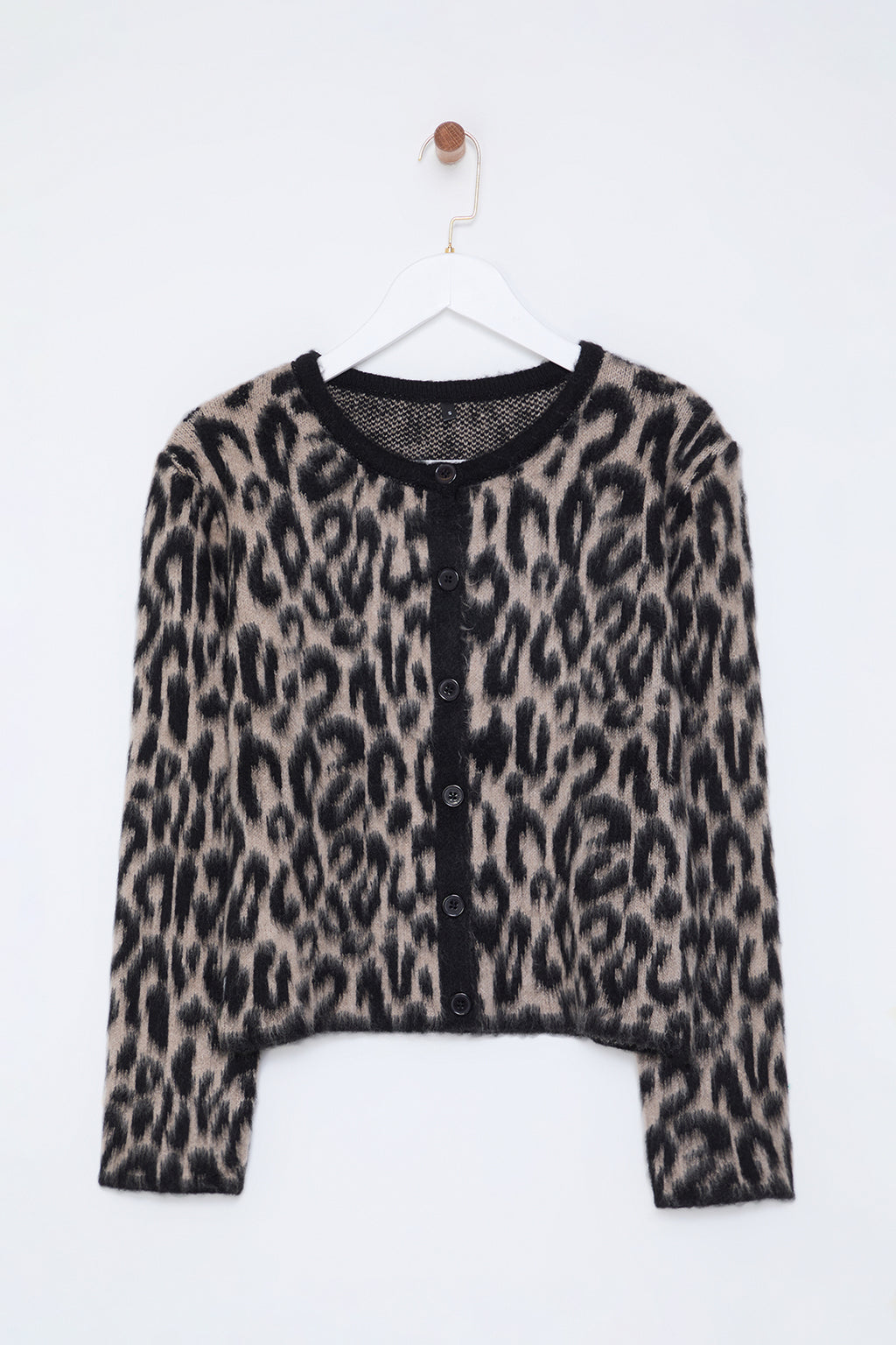 Trendyolmilla Kahverengi Leopar Desenli Triko Hırka TWOAW25HI00378