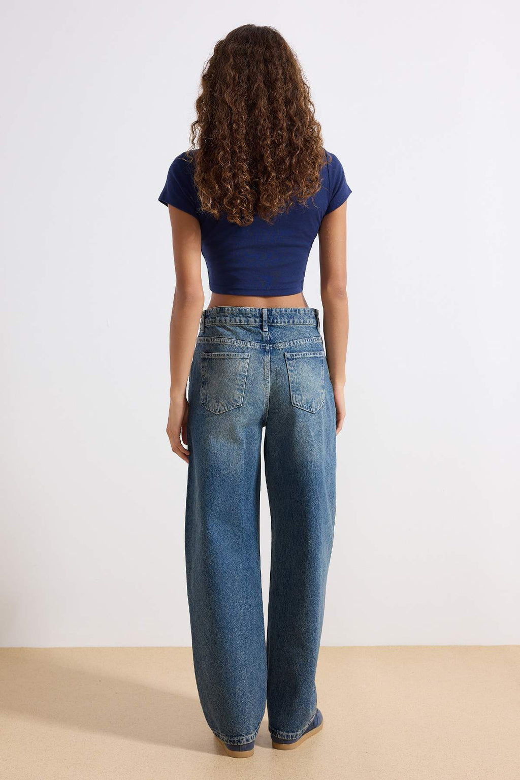 Trendyolmilla Mavi Yüksek Bel Baggy %100 Pamuk Non-Stretch Jeans TWOAW25JE00130