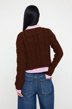 Trendyolmilla Teen Koyu Gri Gömlek Garnili Detaylı Crop Triko Kazak TWOAW26KZ00047